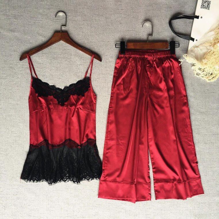 Bộ đồ ngủ lửng pha ren cao cấp