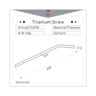 Ống hút cong Titanium Keith Ti3701