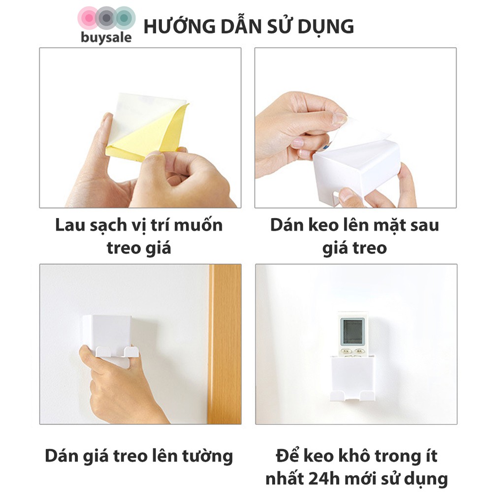 Giá treo remote, điện thoại, phích cắm điện dán tường 2 trong 1 - buysale - BSPK151