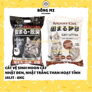 Cát vệ sinh MOONCAT 16L, Clean & Clear Maru 10L, Cát mèo Nhật Đen, Nhật Trắng Than hoạt tính - Bông Mi