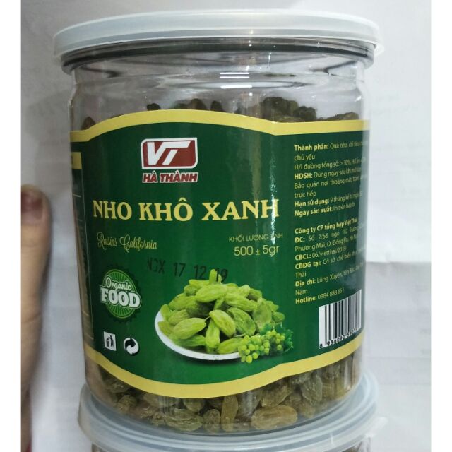 Nho khô xanh Hà Thành  500g