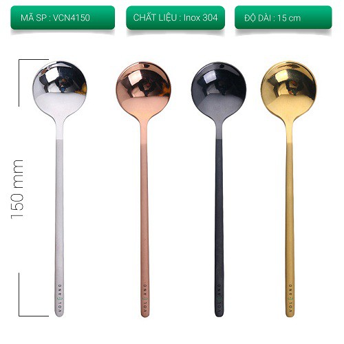 Muỗng cà phê inox 15cm | BigBuy360 - bigbuy360.vn