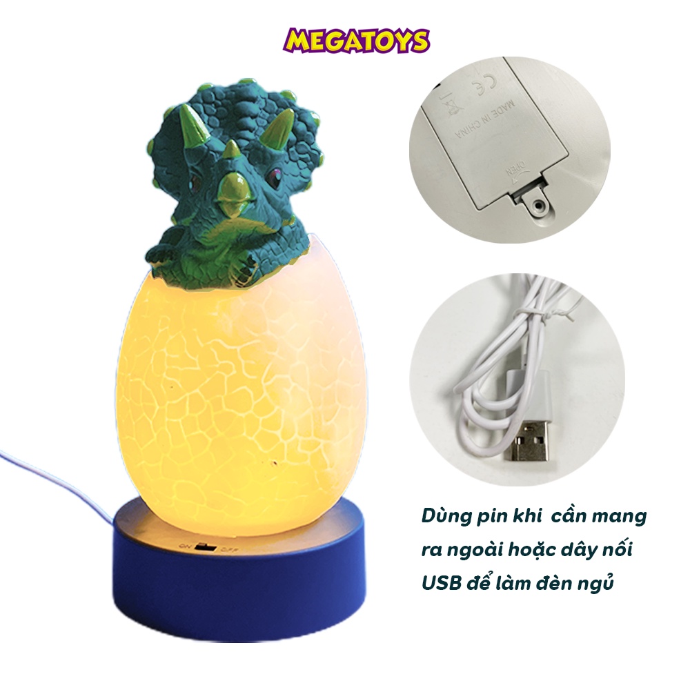 Đồ chơi trứng khủng long phát sáng có thể cắm điện hoặc dùng Pin