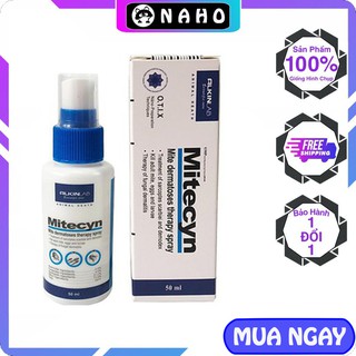 [free ship Bắc Ninh] Thuốc trị ghẻ nấm - Alkin Mitecyn 50ml cho chó mèo