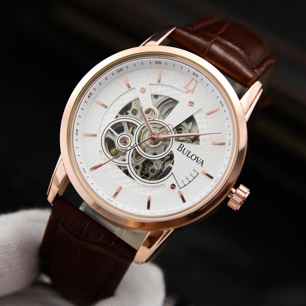 Đồng Hồ Nam Cơ Bulova Dây Da - Lộ Máy Đẳng Cấp - Kiểu Dáng Sang Trọng, Đẳng Cấp, Thời Thượng