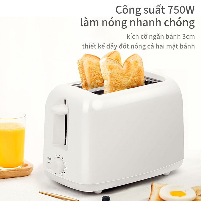 INSSA Máy nướng bánh mì sandwich 2 ngăn mini tự động, cung cấp bữa sáng tiện lợi
