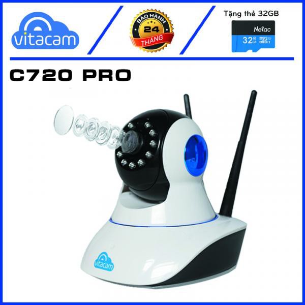 [Mã 151ELSALE hoàn 7% đơn 300K] Camera wifi không dây Vitacam C720 Pro Quay quét 355 độ, xem từ xa trên điện thoại