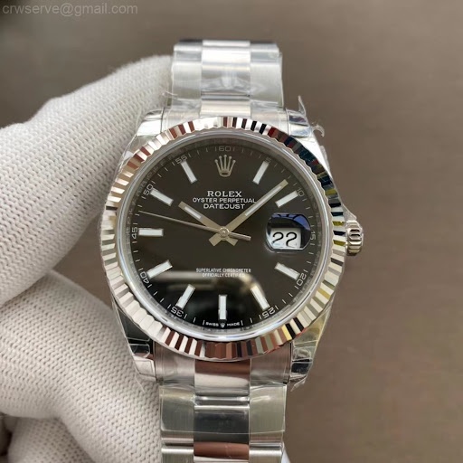 Đồng hồ Nam Rl máy nhật dòng cơ Automatic size 41mm mặt đen vỏ trắng số gạch dây ba mắt