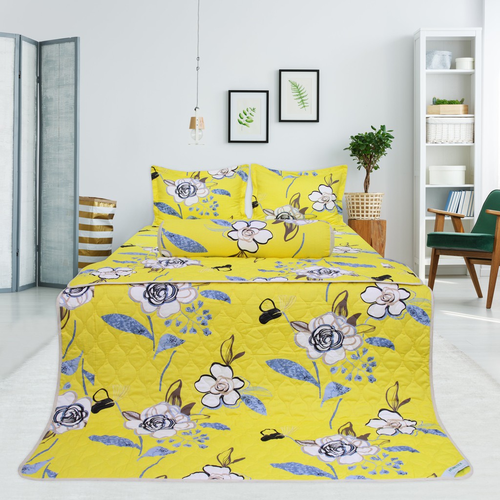 Drap bọc cotton hoa Hometex