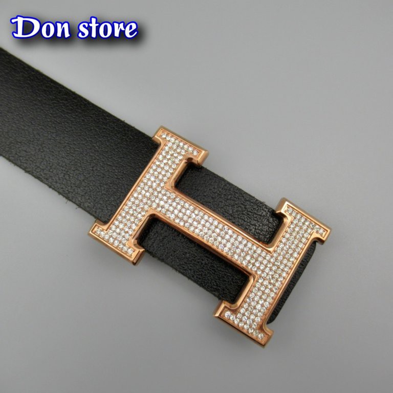 [Leather 100%]Thắt Lưng Nam Thời Trang Đính Đá Cao Cấp. Dây Da Bò 1 Lớp Siêu Bền (Hàng Cao Cấp - Full Box - BH 12 Tháng)