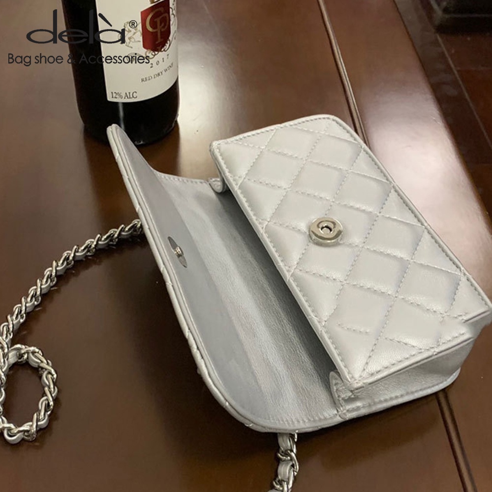 Dela Túi Đeo Chéo Hình Vuông Nhỏ Đính Hạt Kim Cương Có Thể Điều Chỉnh Thời Trang Mới Cho Nữ