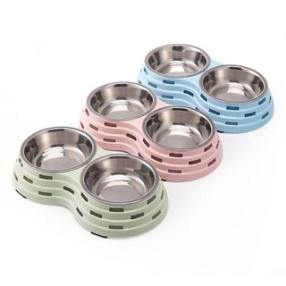 Bát Ăn Đôi Inox đế 3 tầng Cho Chó Mèo