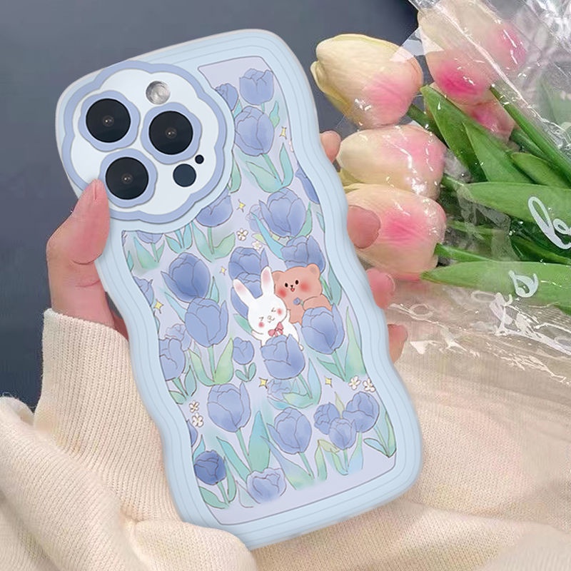 Ốp Điện Thoại Mềm Họa Tiết Thỏ / Gấu Dễ Thương Dành Cho Iphone 13 11 12 Pro 7 / 8 plus