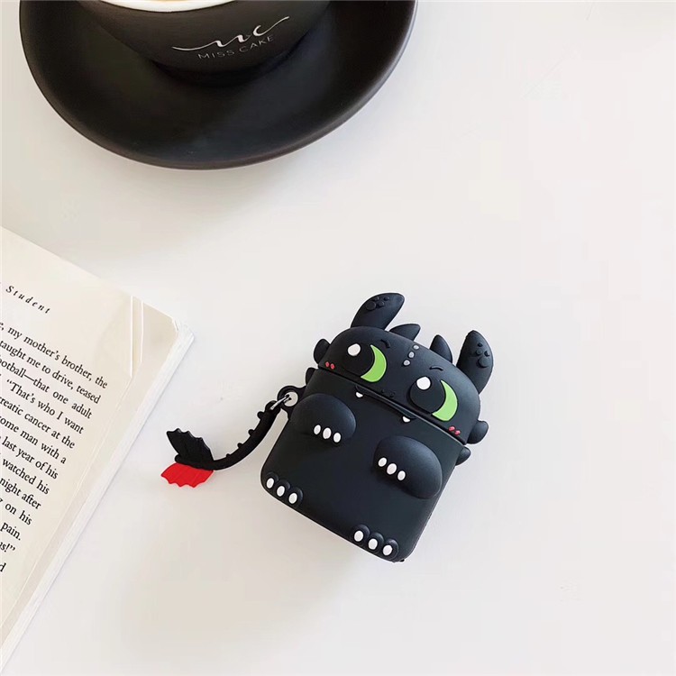 Case airpod 1 2 Rồng Light Fury Night Fury, Vỏ bao ốp Airpods silicon tai nghe không dây - Tặng kèm móc treo