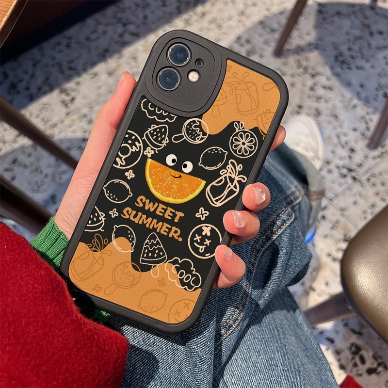 Ốp Điện Thoại Da + TPU Họa Tiết Mặt Cười Cho iPhone 11 12 13 Pro Max XS X XR XS Max 7 8 6 6s Plus SE 2020 2022