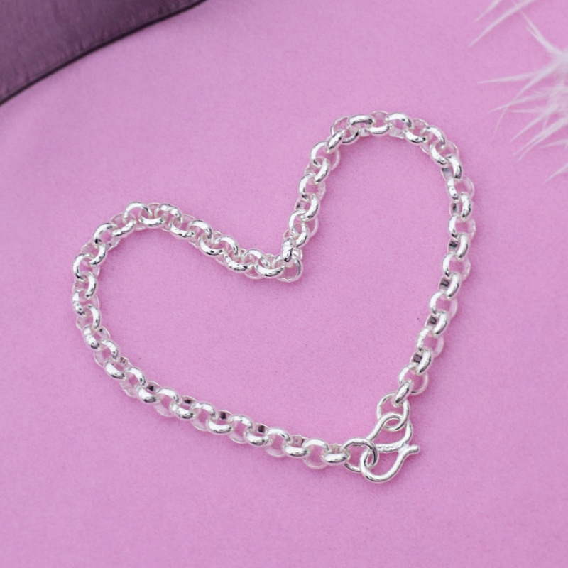 Chuỗi đeo tay 【Còn hàng】 100% Thật 925 Sterling Silver 3.0-4.0mm Vòng đeo tay Vòng đeo chân Vòng tay hình chữ O Sinh viên đơn giản Đồ trang sức thời trang Hàn Quốc Quà tặng dị ứng Miễn phí