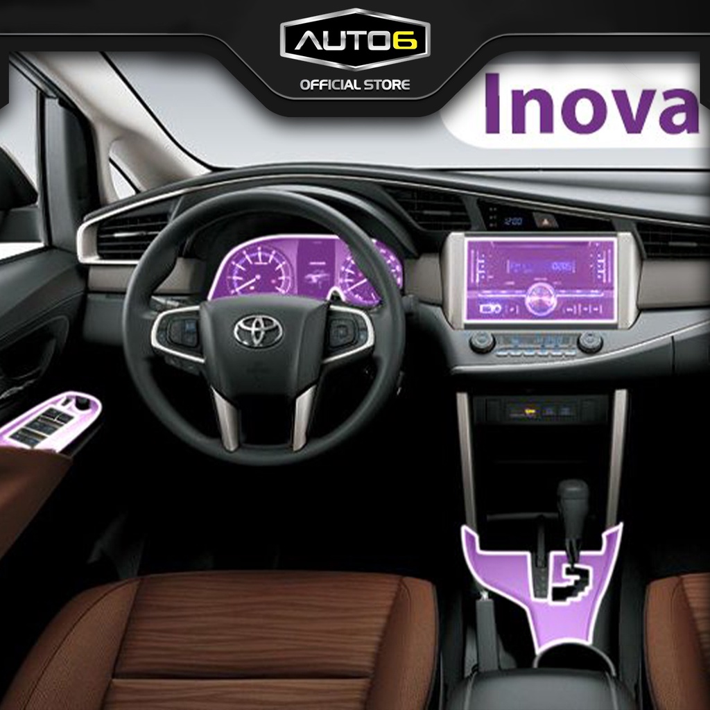 Bộ 7 chi tiết Film PPF trong suốt dán xe INNOVA 2017-23 chống xước bảo vệ nội thất ô tô- AUTO6