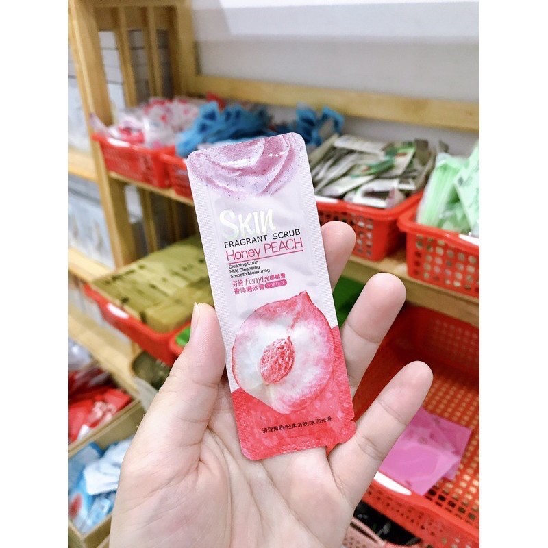 1gói tẩy tế bào chết mini 3gr bơ,đào,sữa Fenyi ,laikou🥑🍑🥛 | BigBuy360 - bigbuy360.vn
