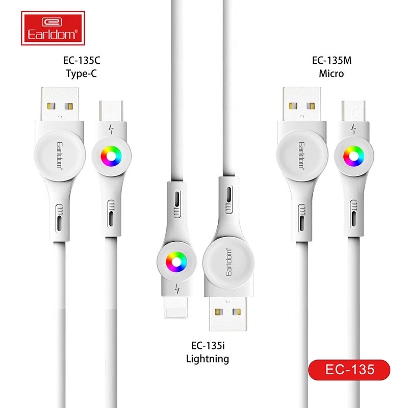 Cáp Sạc Nhanh 3A Có Đèn Led EC - 135
