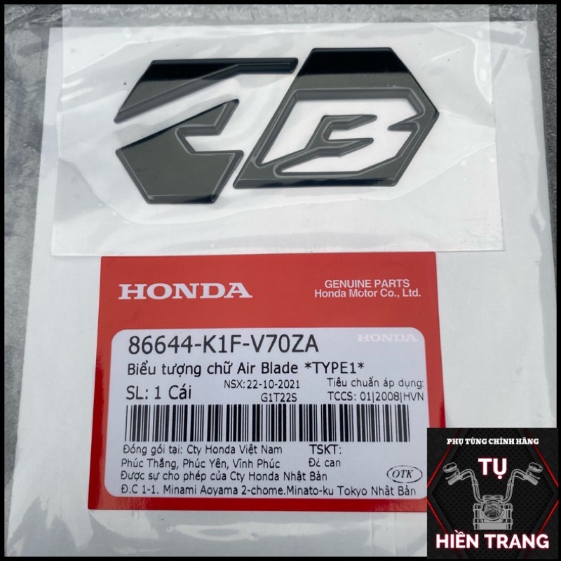 LOGO AB MÀU ĐEN ZIN AB LIMITED 2021 CHÍNH HÃNG HONDA