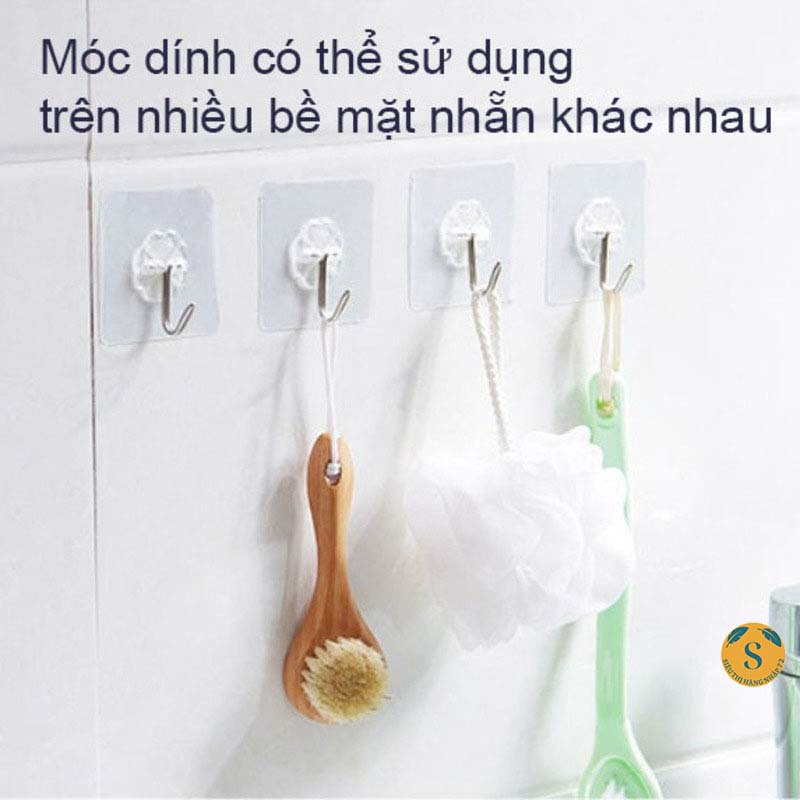 Móc Dán Tường Siêu Dính Trong Suốt Chịu Lực Tốt Treo Tường Chắc Chắn [MÓC 1K]