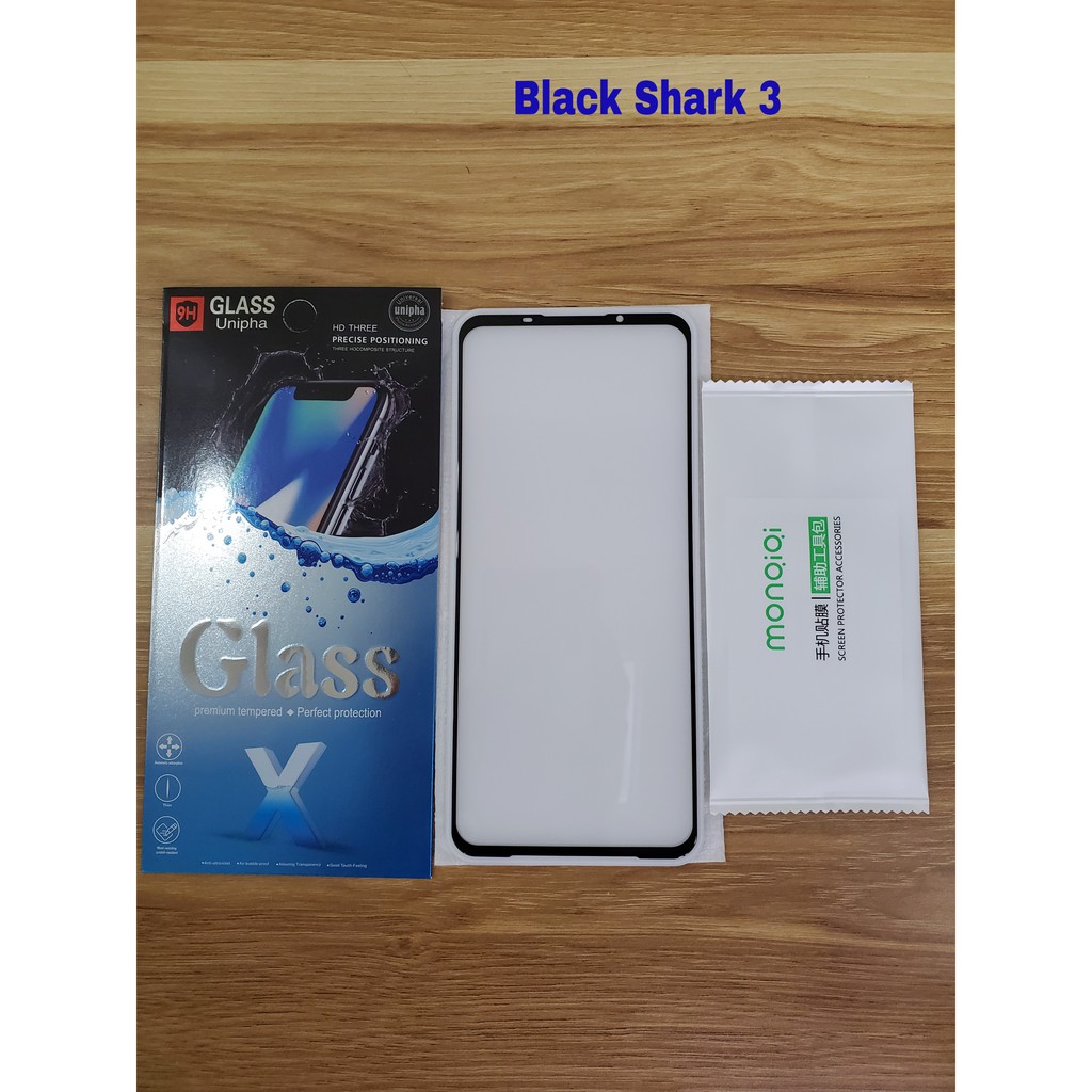 Kính cường lực MONQIQI Black Shark 3 / Shark 4 / 4 Pro Full màn viền mỏng trơn mượt hạn chế vân tay