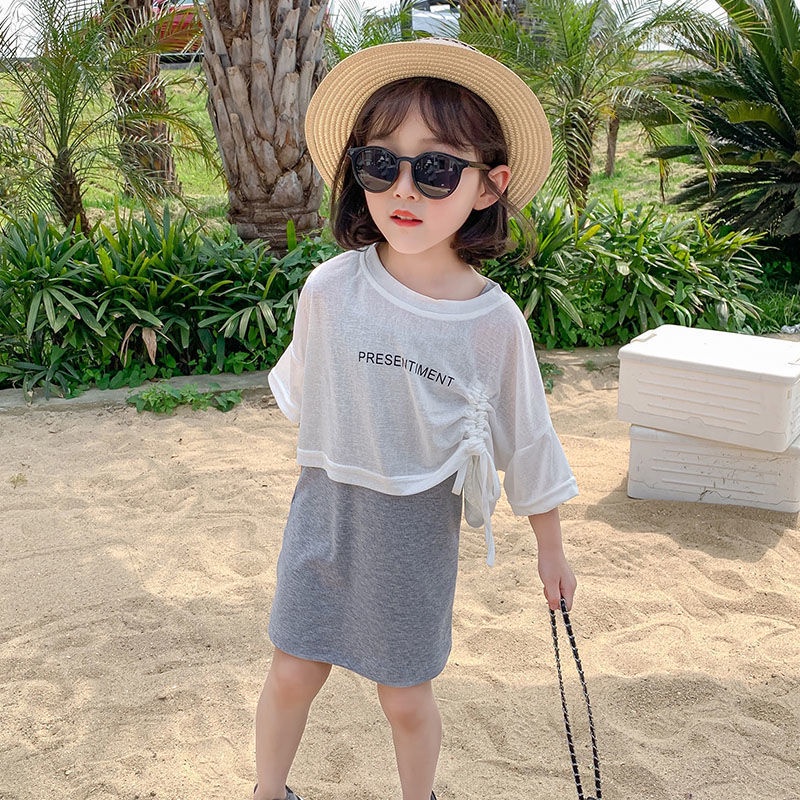 Bộ Áo Váy Hai Món Thời Trang Mùa Hè Hàn Quốc 2022 Cho Bé Gái