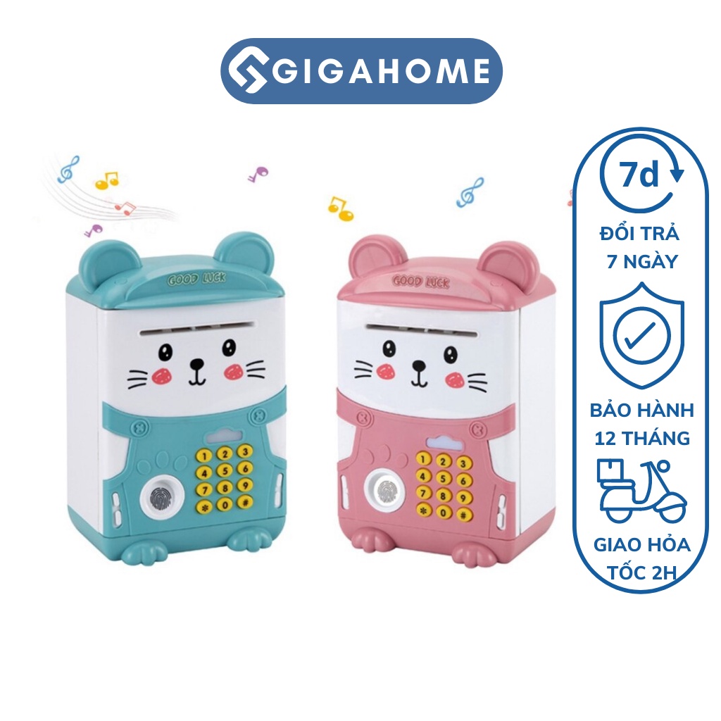 Két Sắt Mini Cho Bé GIGAHOME Vân Tay Thông Minh, Hình Mèo Đáng Yêu 9660