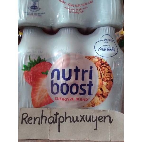 6 chai nước uống sữa trái cây nutri boost hương dâu 297ml