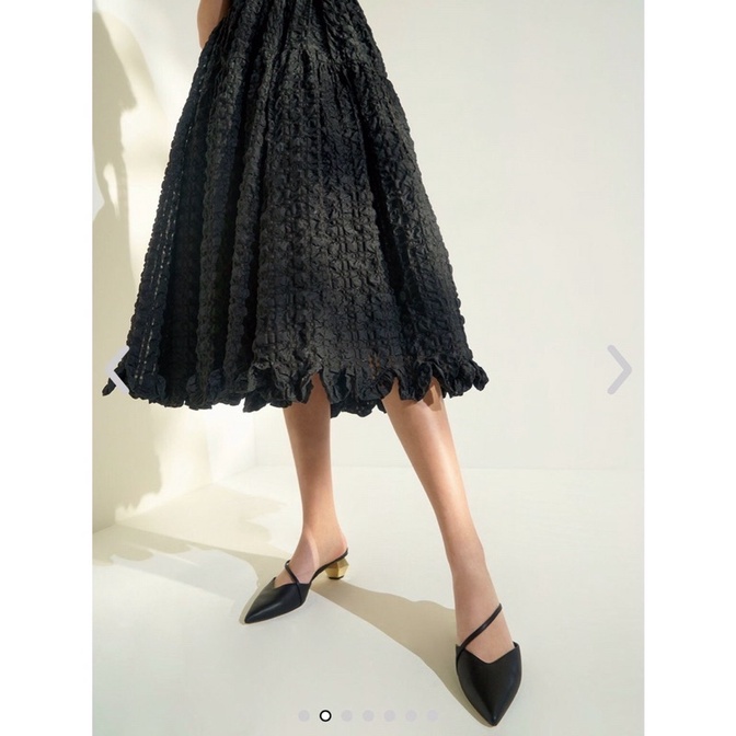Giày Nữ Guốc Áymmetric Strap Chorme Heel Mules