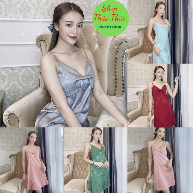 Đầm Ngủ Gấm Cao Cấp Mềm Mát Có BigSize