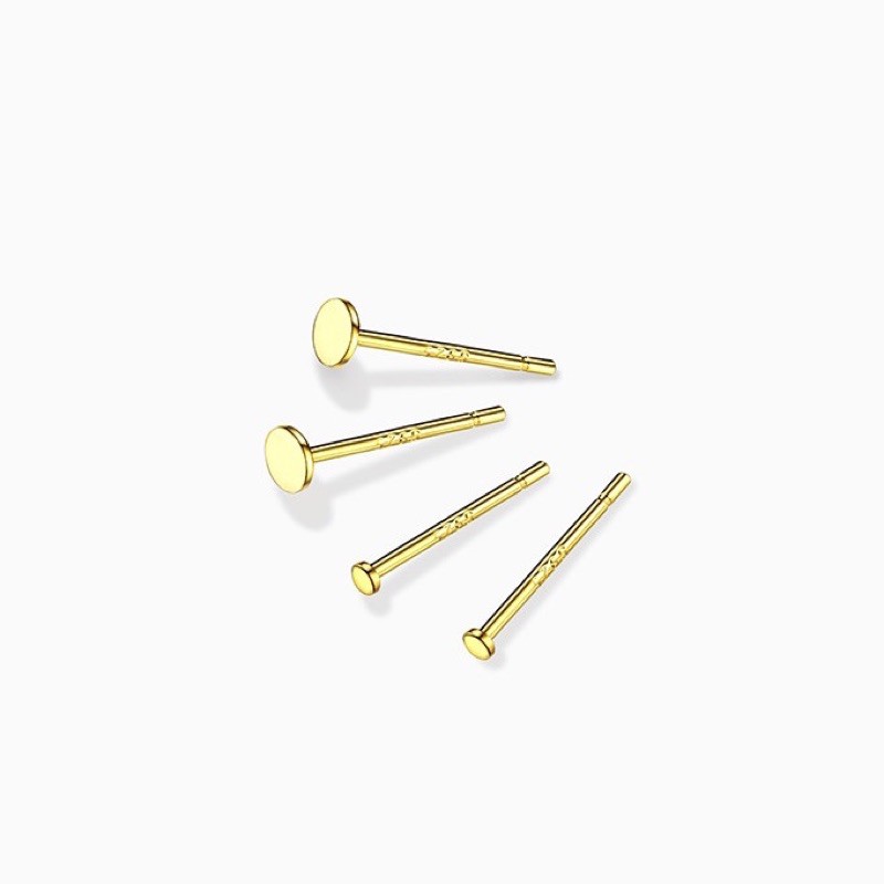 Khuyên tai bạc 925 nữ nam unisex đinh tròn nhỏ siêu mini vàng trắng đen CHILLEE