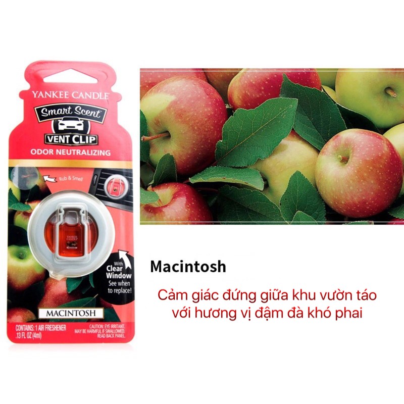 Nước hoa ô tô Yankee Candle Macintosh YC03