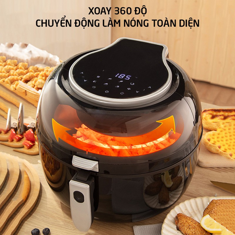 Nồi chiên không dầu dung tích 7L,mặt kính cường lực,không dầu, điều khiển cảm ứng,bảo hành 1 năm VIETSTAR-8087D