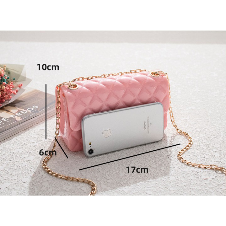 Túi đeo chéo trần chám silicon đựng vừa điện thoại