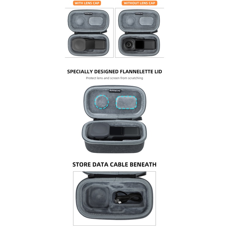 Sunnylife Túi Đựng Bảo Vệ Mini Cho Insta360 One RS 1-inch 360