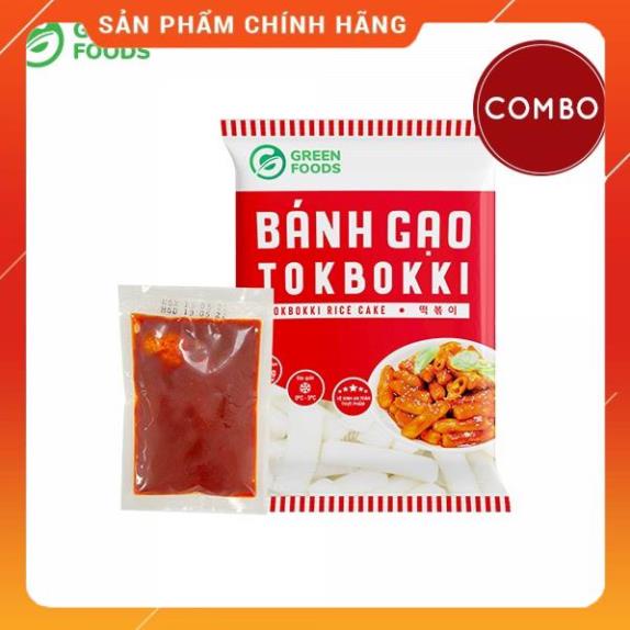 Hoả tốc -  Combo Bánh Gạo Tokbokki Thỏi 1kg và Sốt Tương Ớt Vị Truyền Thống 100g OTTOGI