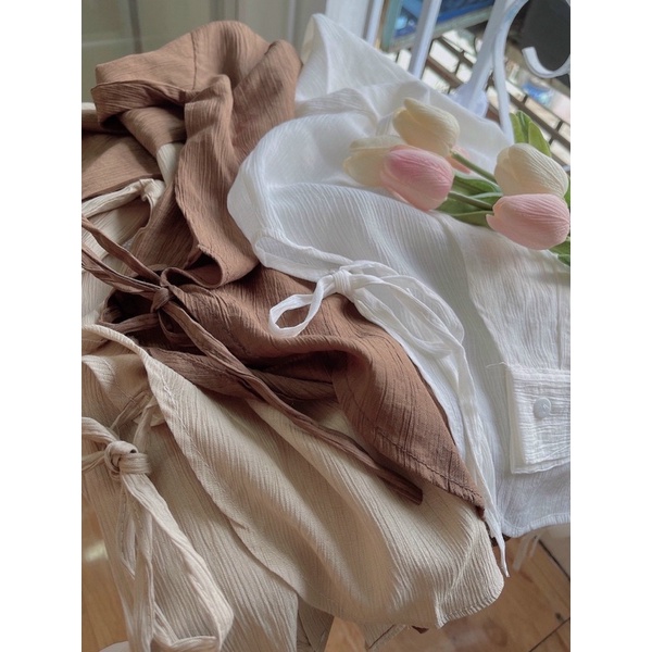 ÁO SƠ MI KHOEN EO RÚT DÂY