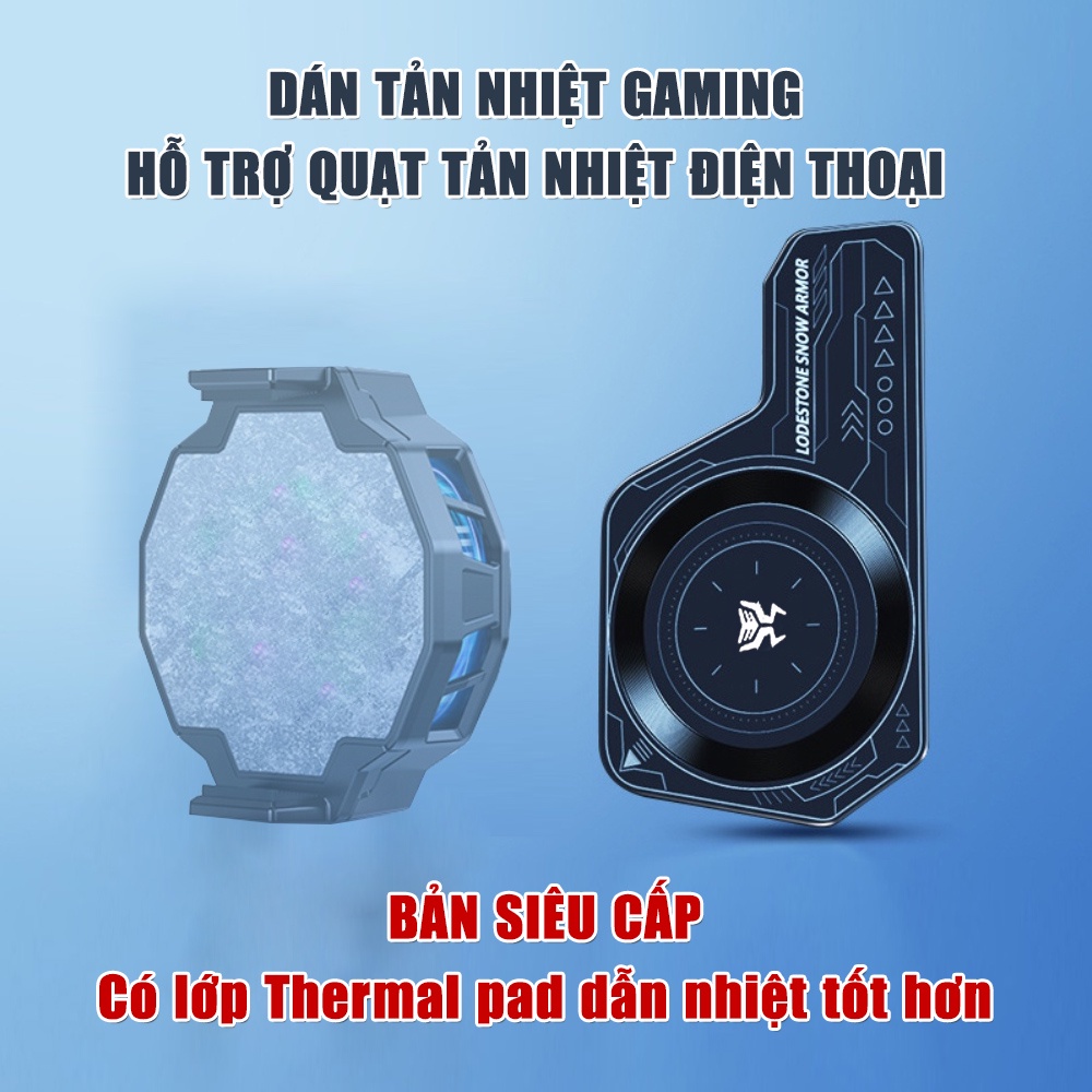 Miếng dán quạt tản nhiệt điện thoại Gaming cao cấp - Tấm dán từ tính siêu dính quạt tản nhiệt nam châm