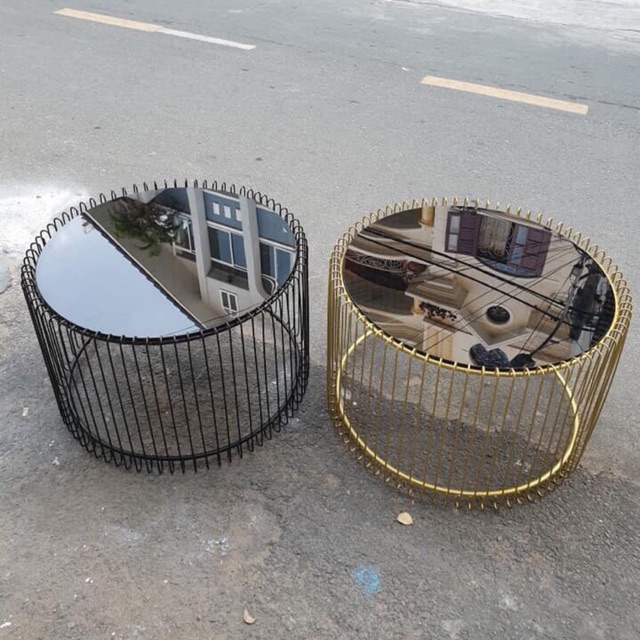 Bàn trà lồng chim , mặt kính