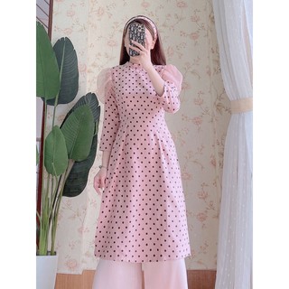 Áo dài cách tân chấm bi thiết kế