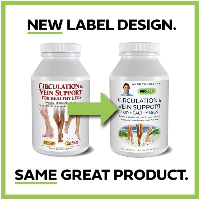 Viên uống hỗ trợ tuần hoàn và giãn tĩnh mạch chân Andrew Lessman Circulation &amp; Vein Support 60/180viên USA