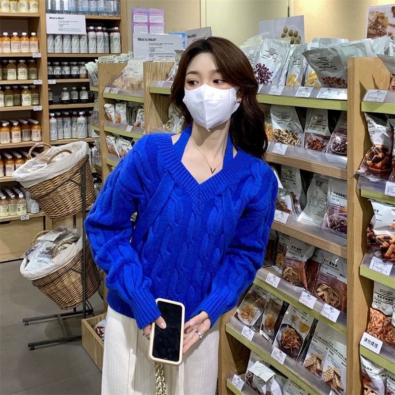 COZOK Áo sweater Tay Dài Dáng Ôm Thời Trang Cá Tính Kiểu Hàn Quốc