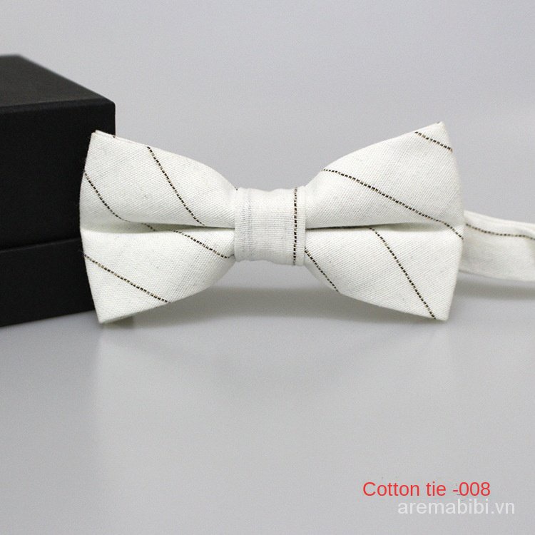 Cà vạt nơ màu trơn chất liệu cotton thời trang lịch lãm cho nam