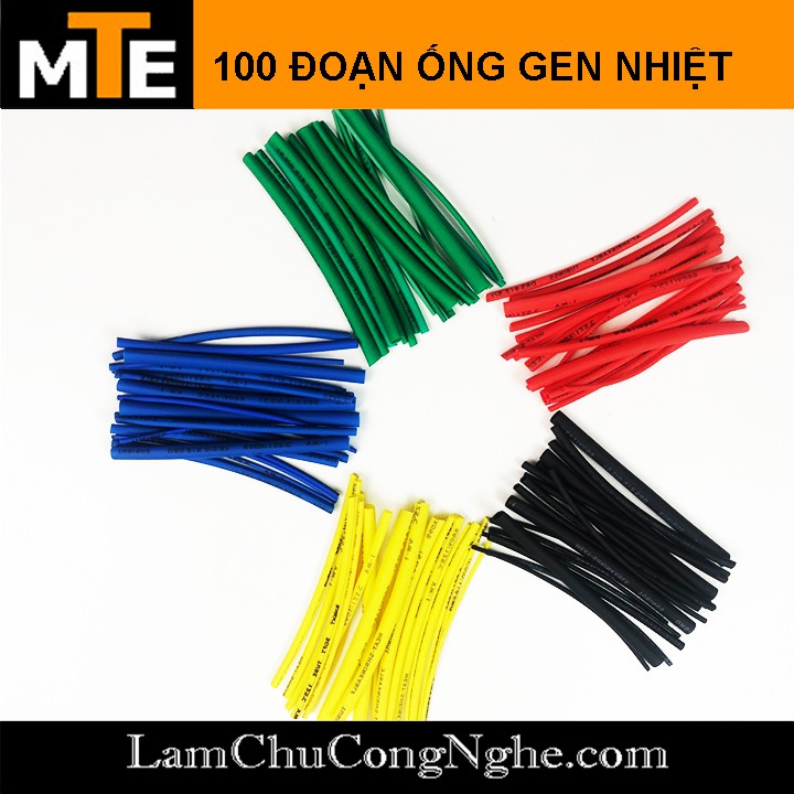 Combo 100 đoạn gen co nhiệt 10cm nhiều màu các loại