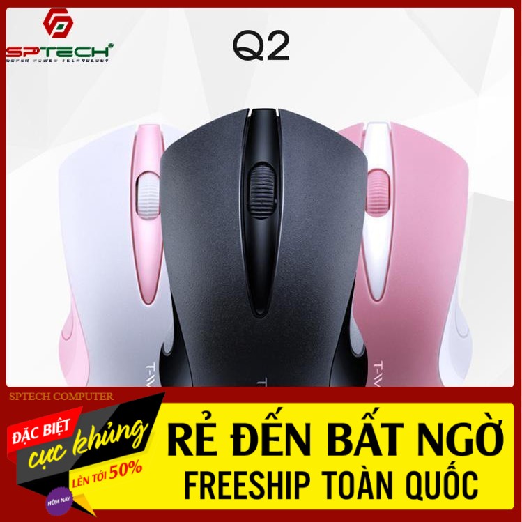 Chuột Không Dây 💎𝓕𝓡𝓔𝓔𝓢𝓗𝓘𝓟💎 Mouse Không Dây Văn Phòng T-Wolf Q2 (BH 6 Tháng) SPTECH COMPUTER