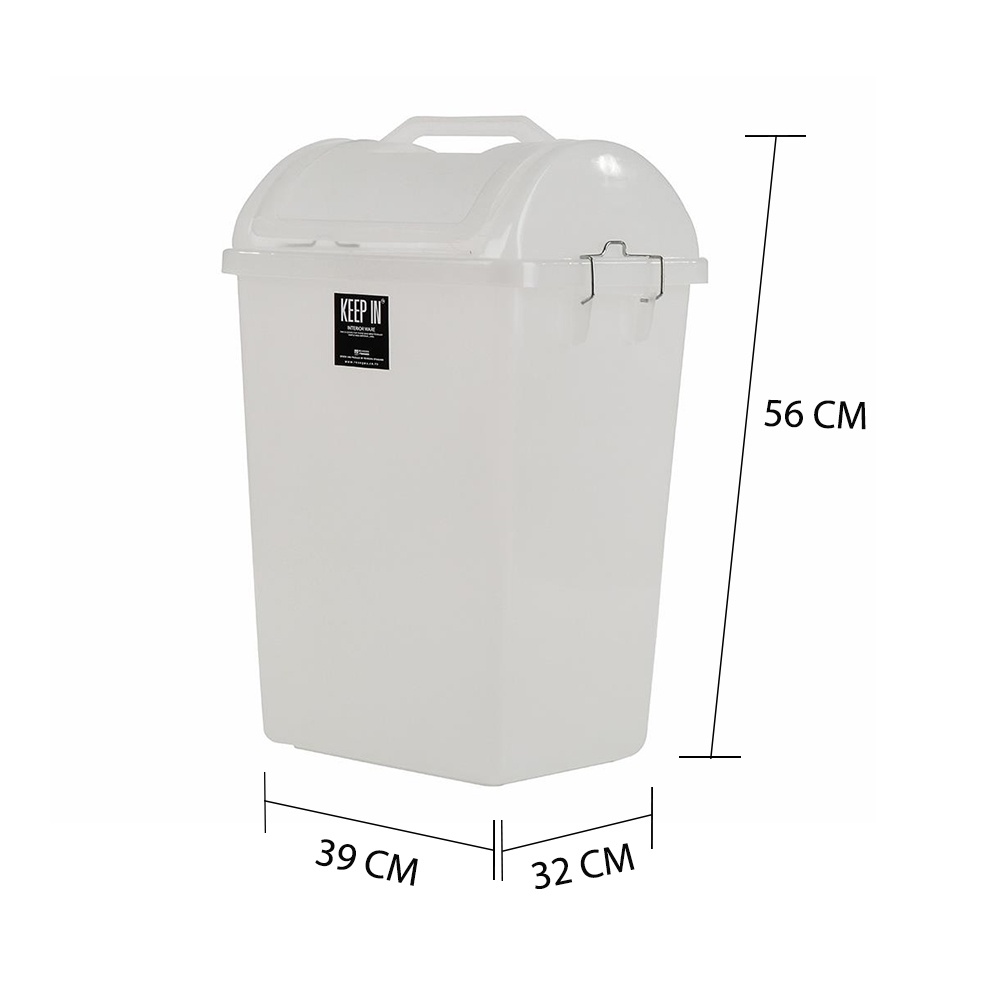 HomeBase REANGWA Thùng rác vuông xoay RW9258 40L Thái Lan W38.5xD32.5xH61.5 Cm Màu sắc rõ ràng