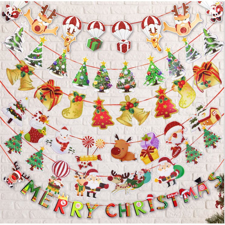 Cờ treo trang trí noel trang trí giáng sinh nhiều mẫu BST02