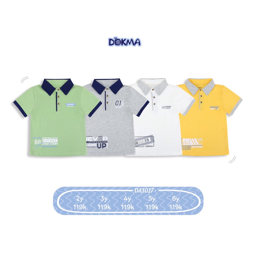 🌶🌶🌶 Áo Thun Cổ Đức Cộc Tay Dokma Chất Cotton Usa Mềm Mại, Thoáng Mát Cho Bé 2-6 tuổi DB1027