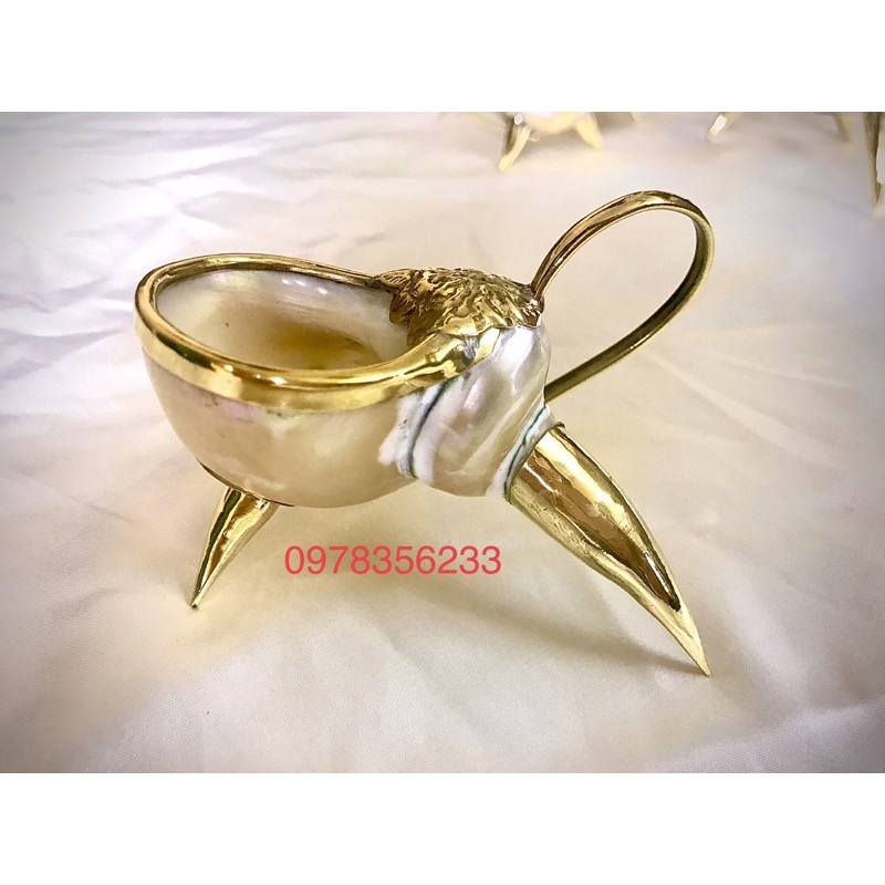 Ly Rượu Ốc Xà Cừ bọc đồng